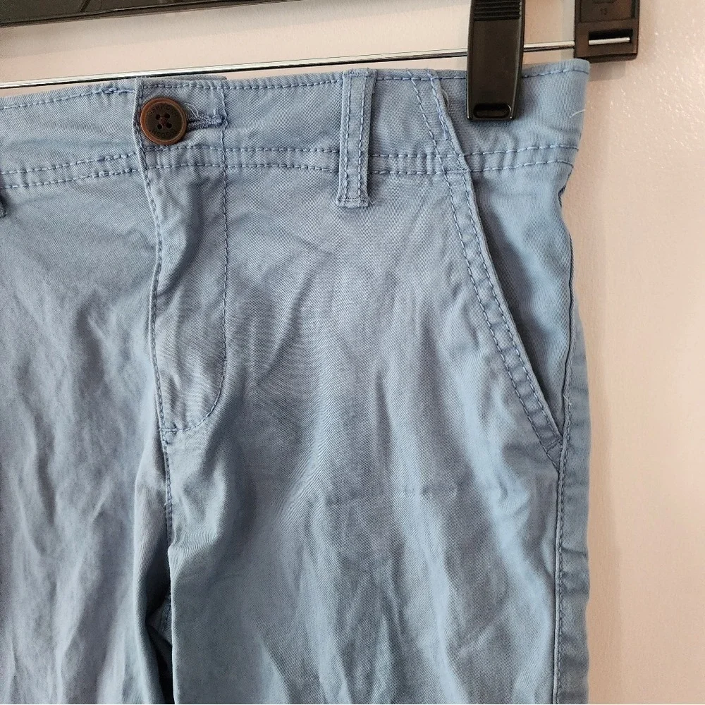 Kids sz7 Oshkosh B'gosh Boys Light Blue Chino Shorts Summer Spring Easter Preppy